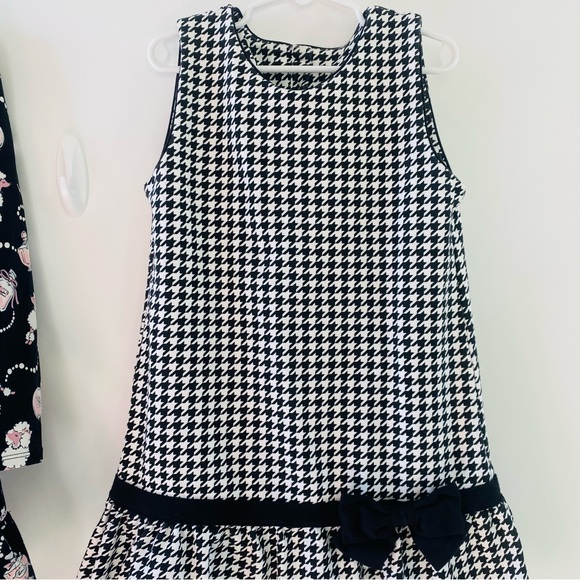 EUC Set of TWO Dresses: kids size 7 black, white, pink, chic, plaid, toddler - Picture 2 of 7